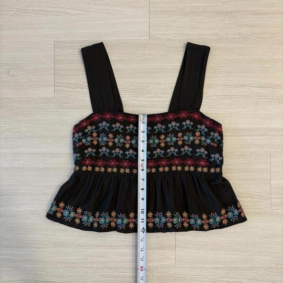 Natural Life Women's Size M Embroidered Boho Babydoll Style Top Bohemian Smocked - Picture 6 of 6